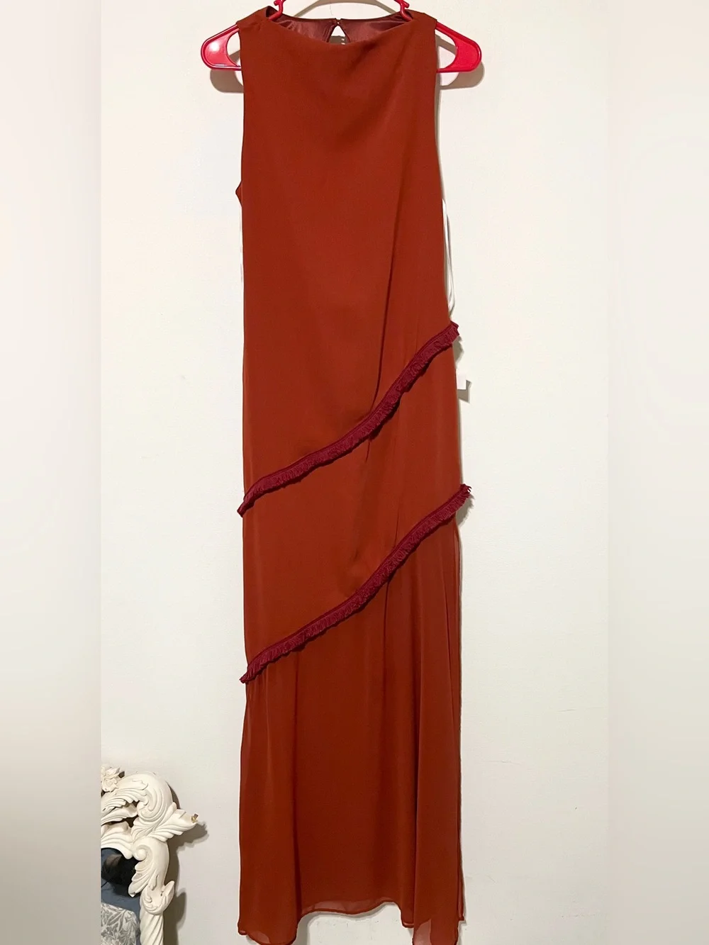 NWT Lady Pipa Grace Dress Sz Large Chiffon Rust $280
